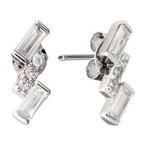 Tiered Crystal Baguette Earrings